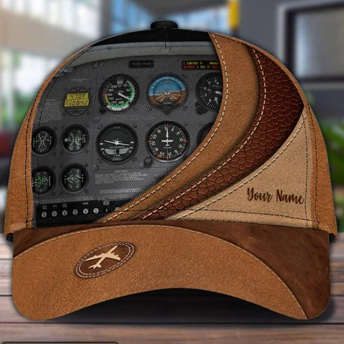 Vista 2 de Sombrero de piloto 3D personalizado, sombrero de piloto personalizado, regalo para hombres, mujeres, cumpleaños, Navidad, Día del Padre