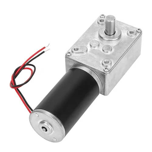 Vista 2 de Oumefar Motor helicoidal de 12 V, motor de engranaje reversible de 0.315 in con eje en forma de D, motor eléctrico reductor de turbina alta