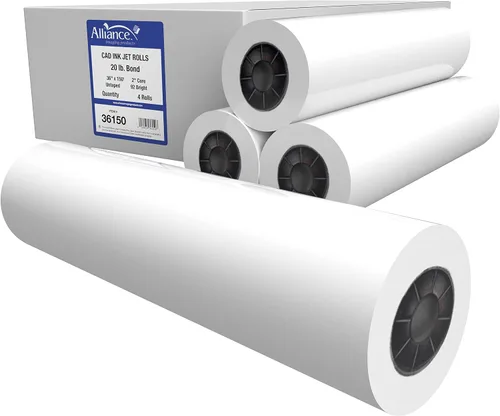 Vista 13 de Rollos de papel CAD de gran formato Alliance Bond (9 kilogramos 2 rollos, 91 cm x 91 m núcleo de 5 cm)