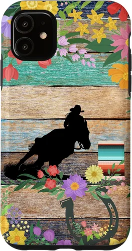 Vista 8 de Cute Serape Spring Flower Rodeo Western Horse Barrel Racing Case for iPhone 17