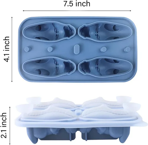 Vista 3 de Bandeja de cubitos de hielo de dinosaurio, molde para cubitos de hielo de dinosaurio 3D, bandeja de hielo de silicona con formas grandes