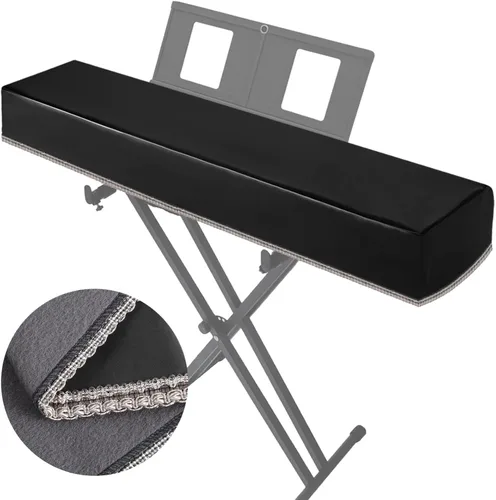 Vista 2 de Funda impermeable para teclado de piano para 88 teclas, protección contra el polvo de cuero suave, ideal para teclados digitales