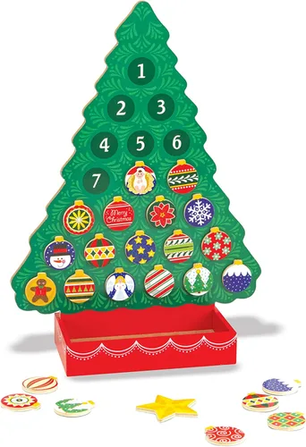Vista 10 de De Melissa & Doug, calendario de madera con cuenta regresiva a la Navidad, Anaranjado