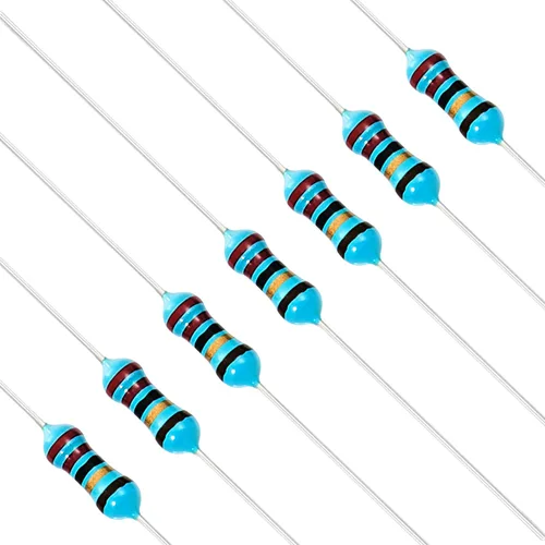 Vista 19 de Chanzon 100 piezas 1 Ω ohm Resistencia 1/4 W (0.25 W) Resistencia fija de película metálica 0.01 ±1% Tolerancia 1R MF Resistencias de agujero