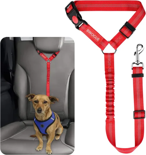 Vista 30 de BWOGUE Arnés de cinturón de seguridad para mascotas, cinturón de seguridad ajustable para reposacabezas de coche, arnés de cinturón de seguridad