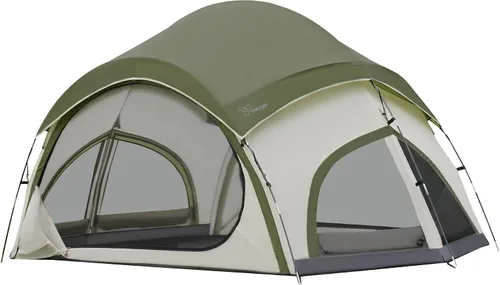 Vista 11 de Vidalido Tienda de campaña para 3 a 4 personas con 2 puertas de malla grandes, 4 ventanas de malla, tienda familiar de doble capa, impermeable
