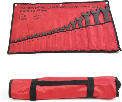 Vista 7 de Juego de 16 piezas de llaves combinadas métricas de 6mm a 32mm con bolsa enrollable