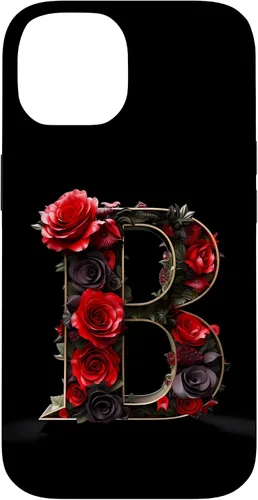 Vista 4 de B Monogram Letter Red Roses Floral Case for iPhone 17