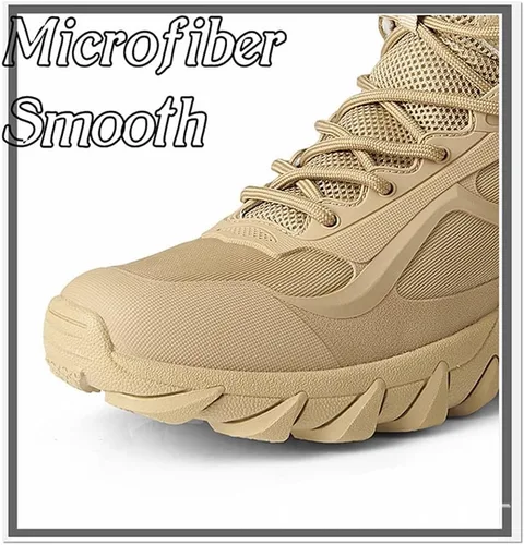 Vista 5 de Botas tácticas para hombre, botas militares de trabajo, botas de combate al aire libre para senderismo, motocicleta, escalada