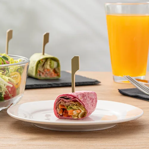 Vista 7 de Restaurantware Pinchos de bambú de 2.5 pulgadas, 1000 púas de bambú desechables resistentes – Cabeza de paleta resistente de bambú para aperitivos