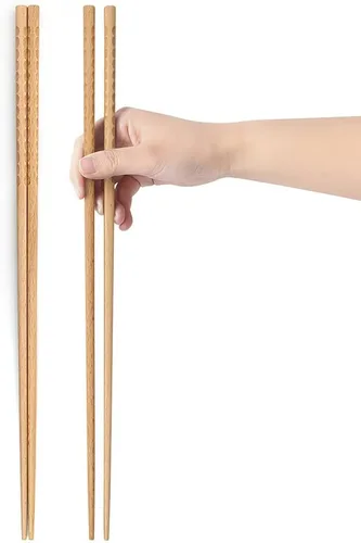 Vista 7 de AYFIDISHS Palillos de cocina de madera, palillos de cocina extra largos de 12.9 pulgadas para fideos, salsas, olla caliente, 2 pares