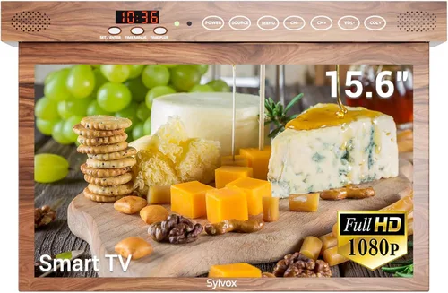 Vista 10 de SYLVOX - TV de cocina, TV debajo del gabinete de 15.6 pulgadas, Televisor para cocina, Smart TV con tienda de aplicaciones incorporada, Soporte WiFi