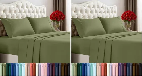 Vista 64 de Utopia Bedding - Juego de sábanas de microfibra cepillada, resistente al encogimiento y a la decoloración, de fácil cuidado, 3 piezas, tamaño Beige