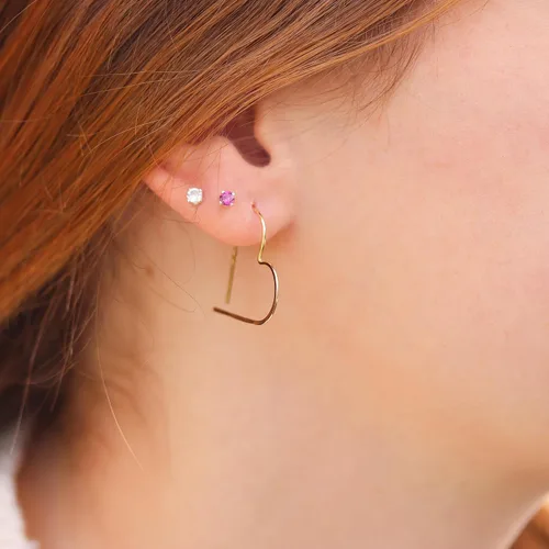 Vista 17 de Aretes de aro finos martillados, elegantes plata esterlina geométrica sólida, relleno de oro y relleno de oro rosa; para mujer por Lotus Stone