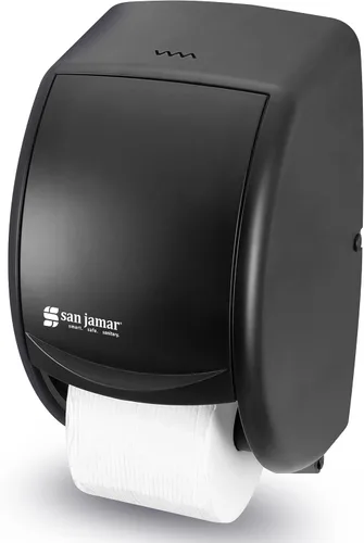 Vista 3 de Dispensador doble de papel de baño estándar San Jamar R3500TBK, color perla negra