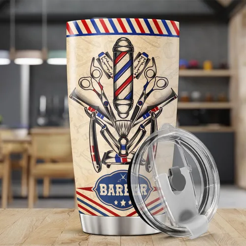 Vista 3 de CUBICER Vaso de café para peluquero con tapa, regalo de cumpleaños para mujeres, amigos, adolescentes, hombres, compañeros de trabajo, taza aislada
