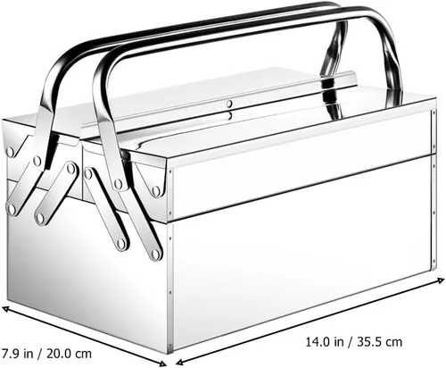 Vista 2 de DOITOOL Caja de herramientas Herramientas de acero inoxidable Maletas de almacenamiento de forraje Bandeja de herramientas a prueba de herrumbre