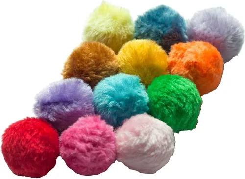 Vista 8 de Fashion's Talk Cat Toys Pelota de sonajero peludo para gatito, paquete de 6