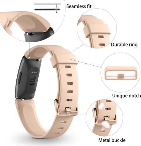 Vista 2 de Wepro Bandas compatibles con Fitbit Inspire 2 bandas para mujer, bandas deportivas compatibles con Fitbit Inspire, accesorios de correa de repuesto