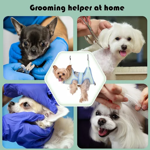 Vista 6 de Guzekier Arnés de hamaca de aseo para perros y gatos para perros, arnés para perros para aseo, bolsa de sujeción para hamaca para perros