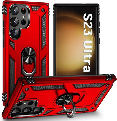 Vista 19 de Funda protectora diseñada para Galaxy S23 con soporte, a prueba de caídas militares, a prueba de golpes, a prueba de polvo, para Samsung S23, rosa