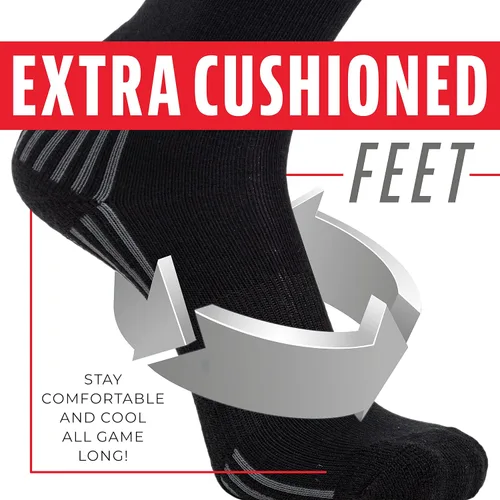Vista 3 de Franklin Sports Calcetines de béisbol y sóftbol juveniles, calcetines de béisbol y sóftbol para niños, calcetines deportivos altos para niños y niñas