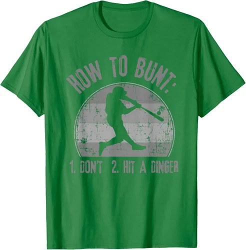 Vista 3 de Cómo Bunt Don't Hit A Dinger - Camiseta divertida de béisbol y sóftbol, Negro, S