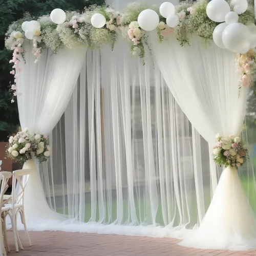 Vista 33 de Cortinas de fondo de tul azul de 10x10 para fiestas, cortina de fondo transparente para fotos de boda, cortinas para baby shower, fotografía, fiesta