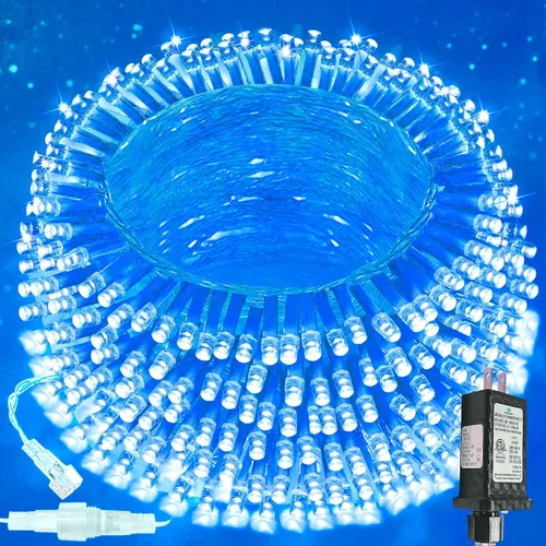 Vista 14 de Guirnalda de 100 luces LED conectables para interiores y exteriores, luces de Navidad blancas cálidas de 33 pies, impermeables, 13 modos