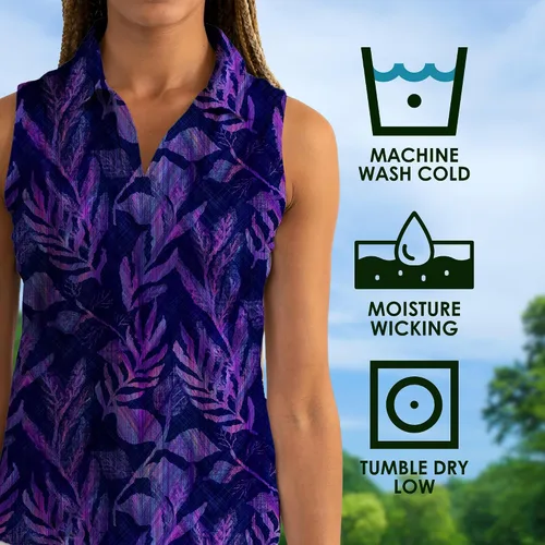 Vista 21 de YATTA GOLF Polo de golf sin mangas para mujer, absorbe la humedad, cuello en V, para golf, entrenamiento, golf