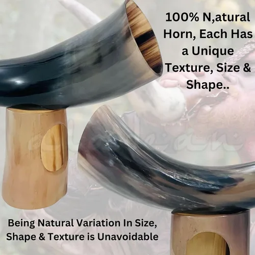 Vista 5 de 5 tazas de cuerno vikingo Regalo vikingo para hombres 100% natural nórdico Copa Ale Mead taza de cerveza vino con soporte de 10 onzas