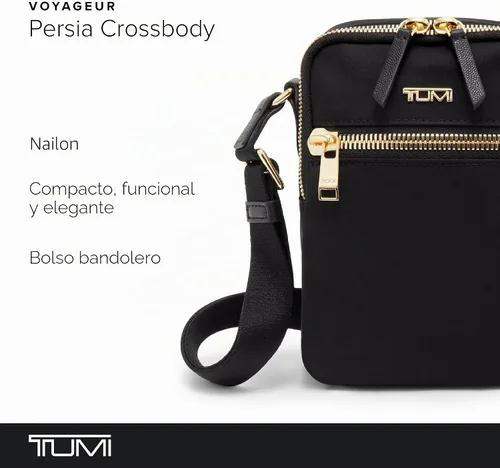 Vista 5 de TUMI Bandolera Persia para mujer Negro y dorado