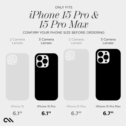 Vista 2 de Case-Mate Protector de lente de cámara con anillos de aluminio negro para iPhone 15 Pro Max/iPhone 15 Pro - Doble vidrio templado - Tecnología