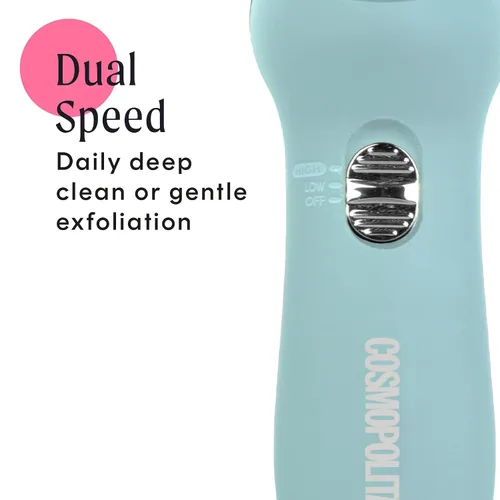 Vista 3 de Cosmopolitan Cepillo eléctrico de limpieza facial, limpiador de poros facial suave, cepillo giratorio y máquina de pulido Derma, limpiador facial