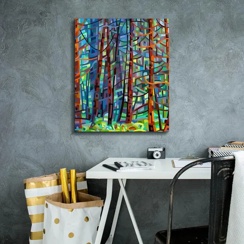 Vista 4 de Epic Graffiti 'in A Pine Forest' de Mandy Budan, arte de pared en lienzo, 20 x 24 pulgadas