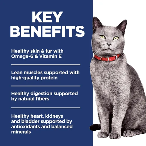 Vista 4 de Hill's Science Diet Adult 7+, Senior Adult 7+ Premium Nutrition, alimento seco para gatos, sin maíz, trigo, soja, pollo y arroz integral, bolsa de 7