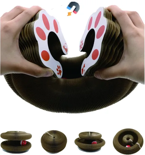 Vista 2 de Gatito - Tabla rascadora de juguete para gatos, órgano mágico, hecho de cartón corrugado reciclable, tablero de arañazos para gatos equipado