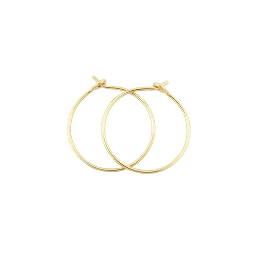 Vista 5 de Aretes de aro finos medianos de oro de 14 quilates para mujer, ligeros, minimalistas, para uso diario, de 1.5 pulgadas