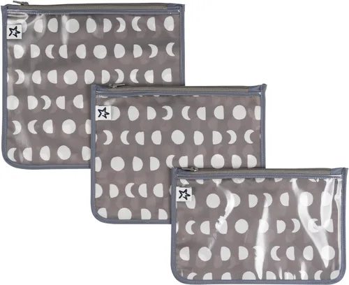 Vista 18 de Tiny Twinkle Bolsas organizadoras de pañales, paquete de 3 bolsas organizadoras de viaje transparentes a prueba de desorden y bolsa de aseo aprobada