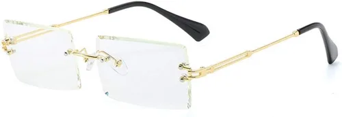 Vista 11 de Lentes rectangulares de sol Dollger, sin marco, cuadrados, ultraligeros, UV 400, a la moda, unisex. A: marrón oscuro
