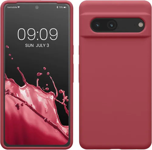 Vista 11 de kwmobile Funda compatible con Google Pixel 7 - Funda de silicona TPU con acabado suave - Piedra antigua