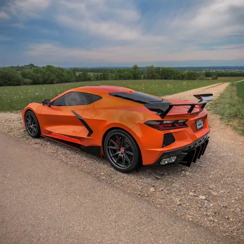 Vista 8 de Vicrez Alerón trasero de fibra de carbono de ala alta vz102208 Compatible con Chevrolet Corvette C8 2020-2026