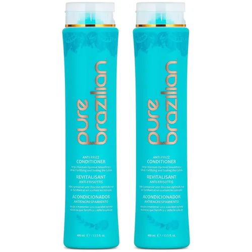 Vista 6 de PURE BRAZILIAN Acondicionador diario antiencrespamiento con queratina y acai, complejo suavizante y fortalecedor para cabello más brillante sin
