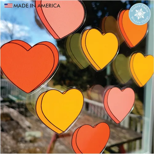 Vista 5 de 22 calcomanías retro de los años 50 con forma de corazón para ventana, calcomanías de vinilo reutilizables de doble cara para el día de San