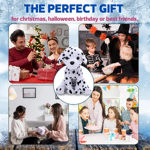 Vista 4 de Plushland Juguetes de peluche realistas de perro cachorro de 10 pulgadas, figuras de felpa navideñas para niños, bebés para jugar