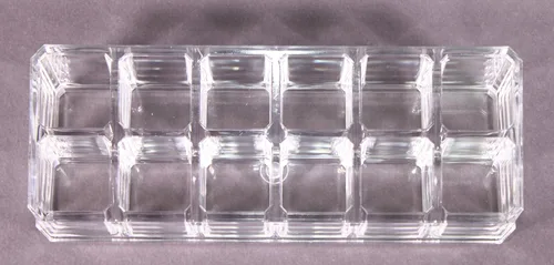 Vista 3 de Estuche de maquillaje acrílico transparente y lápiz labial o soporte para brochas con 12 compartimentos