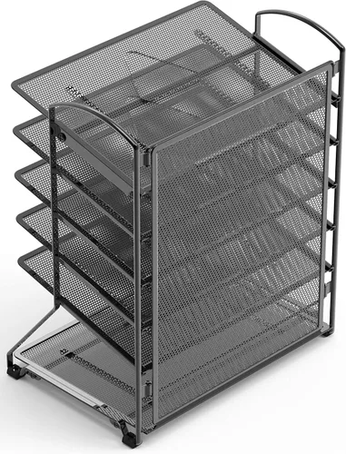 Vista 4 de SimpleHouseware - Bandeja organizadora para documentos de escritorio con 6 bandejas Bandeja de cartas de escritorio que ahorra espacio