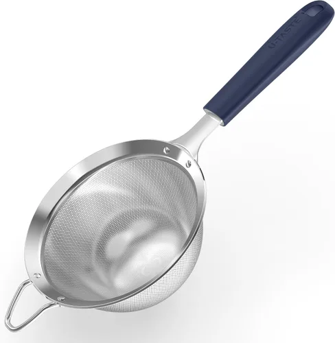 Vista 17 de U-Taste Colador de Malla Fina Pequeño: Acero Inoxidable 18/8 de 3.35 pulgadas, Tamiz de Cocina para Alimentos de 30 Mallas con Mango de Silicona