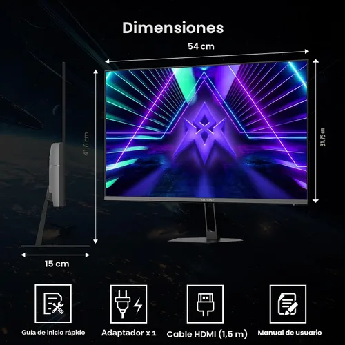Vista 9 de Amzfast - Monitor de juegos de 24 pulgadas 180Hz 200Hz FHD 1080p, monitor de computadora, sincronización adaptativa de 1 ms, 3000:1, pantalla HDR