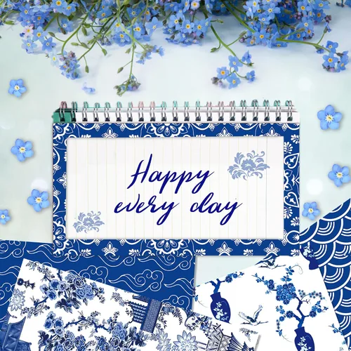Vista 5 de Papel de álbum de recortes con patrón chinoiserie, 24 hojas de cartulina de doble cara de 12 x 12 pulgadas, papel decorativo para manualidades